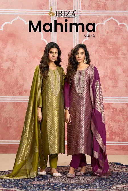 Mahima Vol 3 By Ibiza Banglory Silk Jacquard Bulk Designer Salwar Suits Orders In India